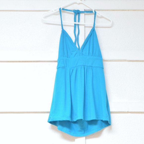 GUESS Y2K Braided Strap Empire Waist Babydoll Halter Tank Top | Size M - Picture 1 of 7